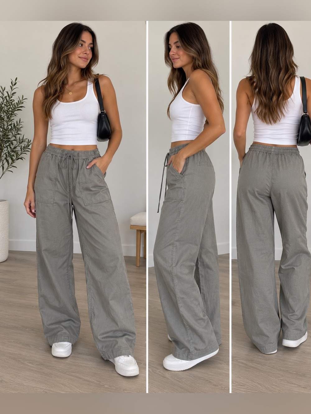 Universal Thread Women’s Gray Utility Wide Leg Pants Size Small NWT